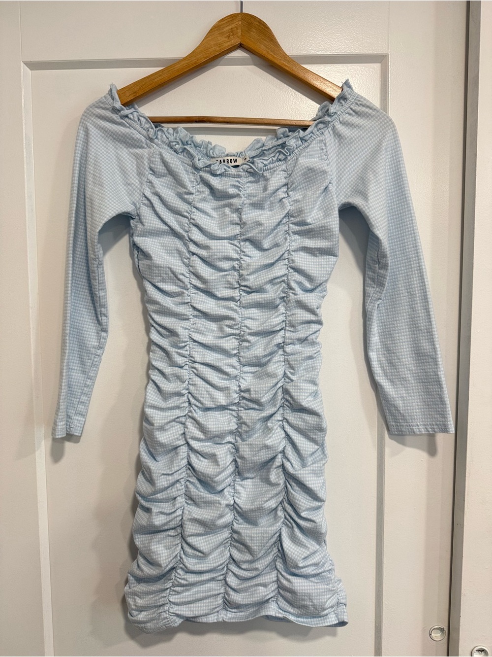Farrow Ruched Gingham Dress Women’s Small